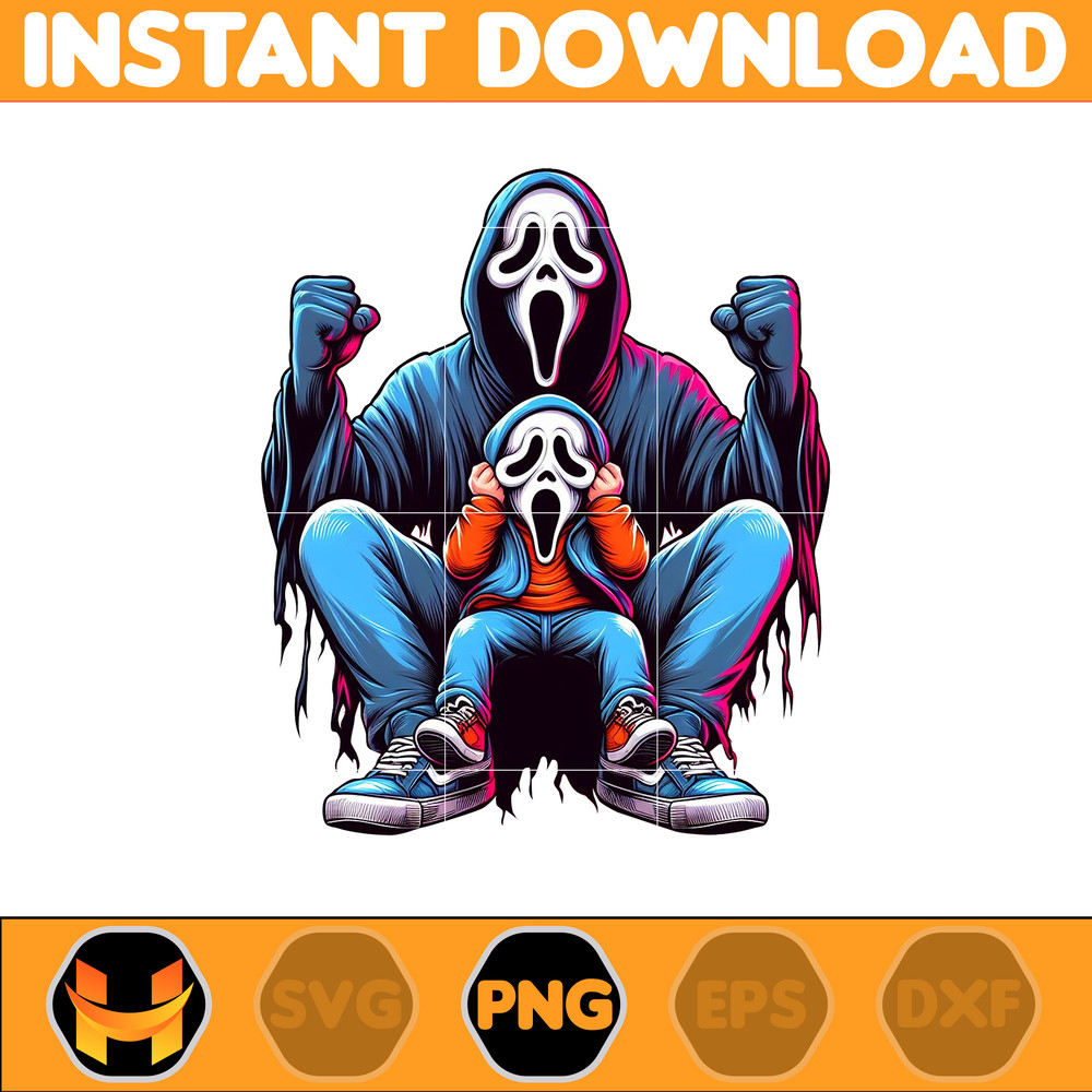Ghostface Scream Png, Super Hero Dad And Son Png, Father's Day 2024 Png, Father's Day Png Sublimation, Clipart, Instant Download (4).jpg