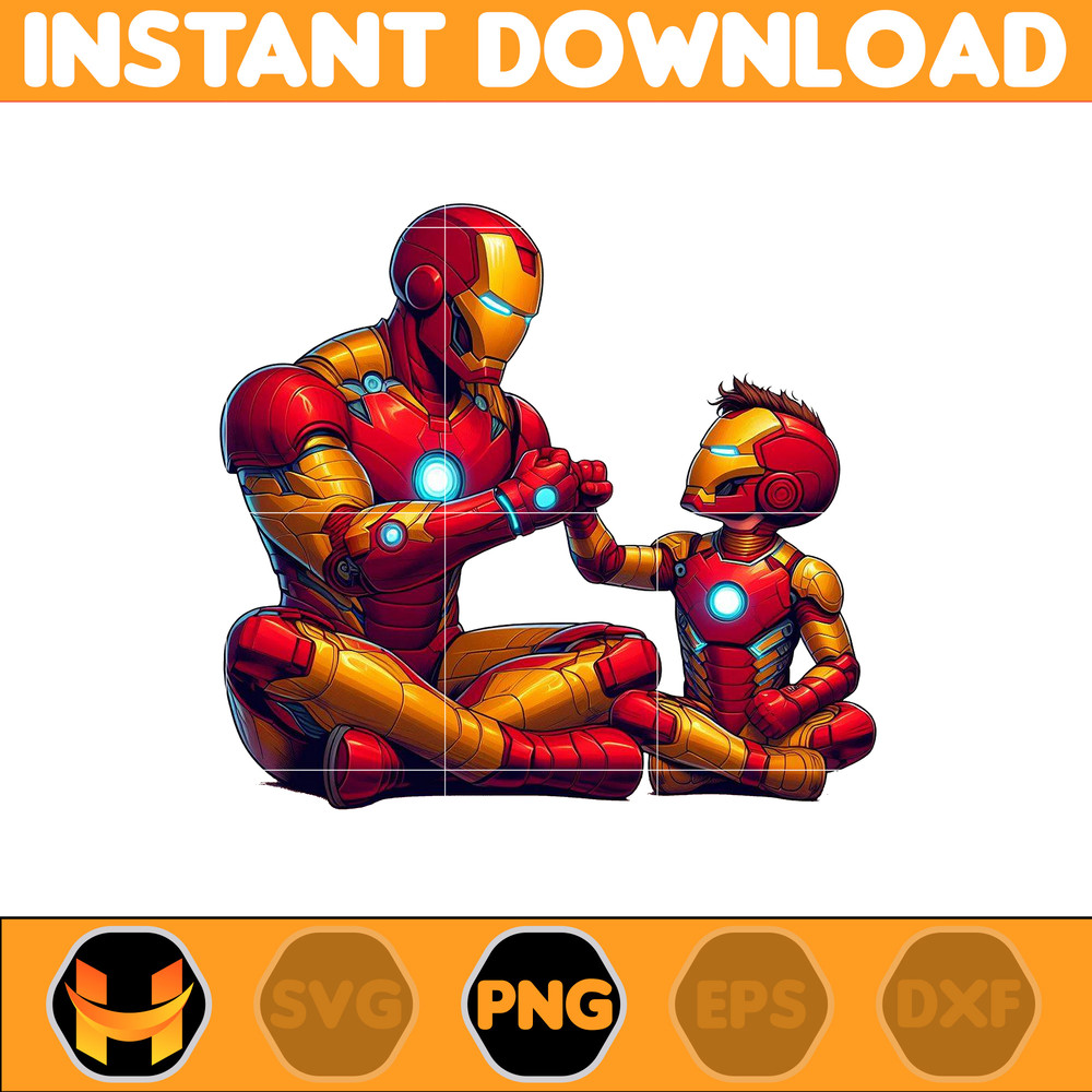 Iron Man Dad And Son Png, Super Hero Dad And Son Png, Father's Day 2024 Png, Father's Day Png Sublimation, Clipart, Instant Download (4).jpg