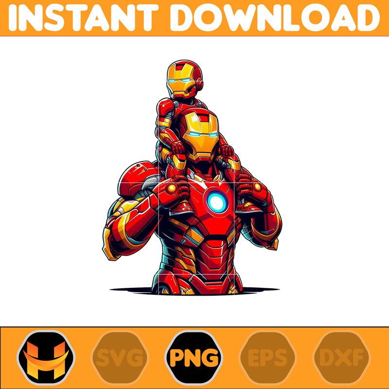 Iron Man Dad And Son Png, Super Hero Dad And Son Png, Father's Day 2024 Png, Father's Day Png Sublimation, Clipart, Instant Download (7).jpg