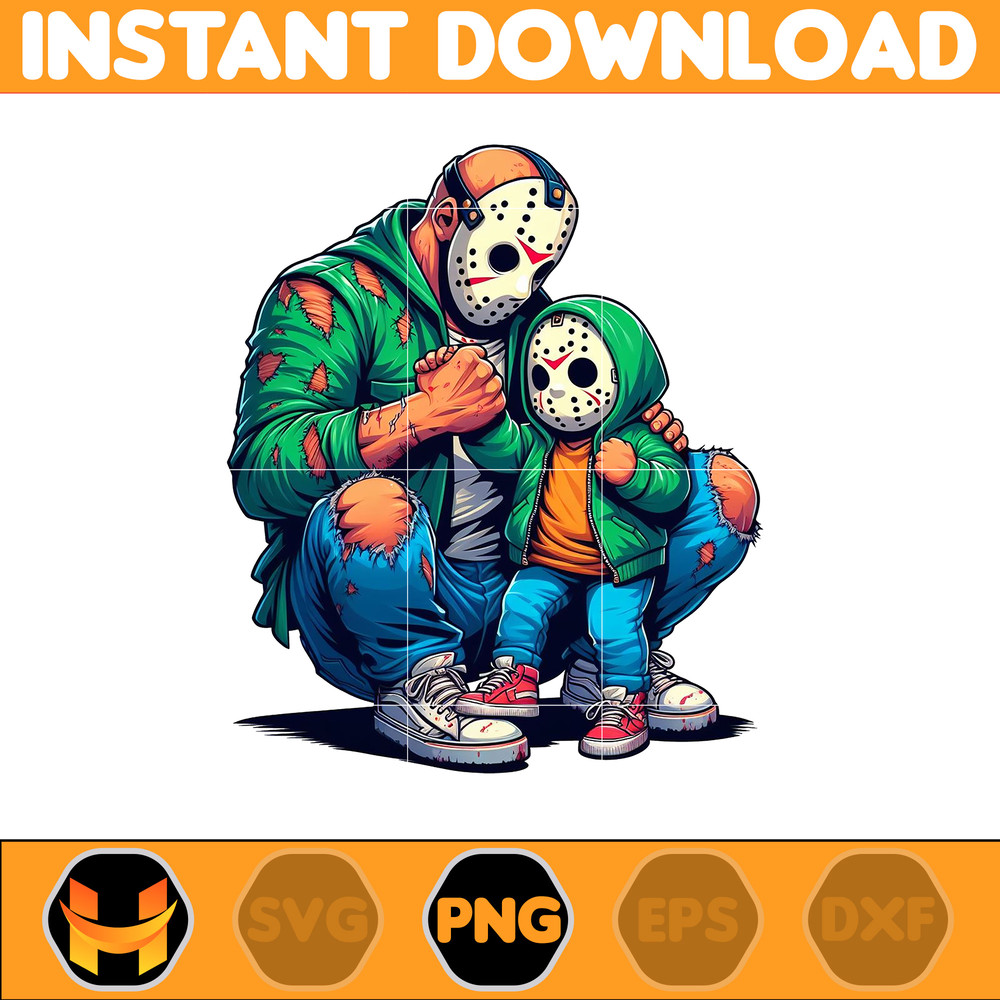 Jason Voorhees Png, Super Hero Dad And Son Png, Father's Day 2024 Png, Father's Day Png Sublimation, Clipart, Instant Download (3).jpg