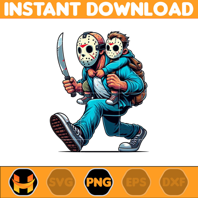 Jason Voorhees Png, Super Hero Dad And Son Png, Father's Day 2024 Png, Father's Day Png Sublimation, Clipart, Instant Download (4).jpg