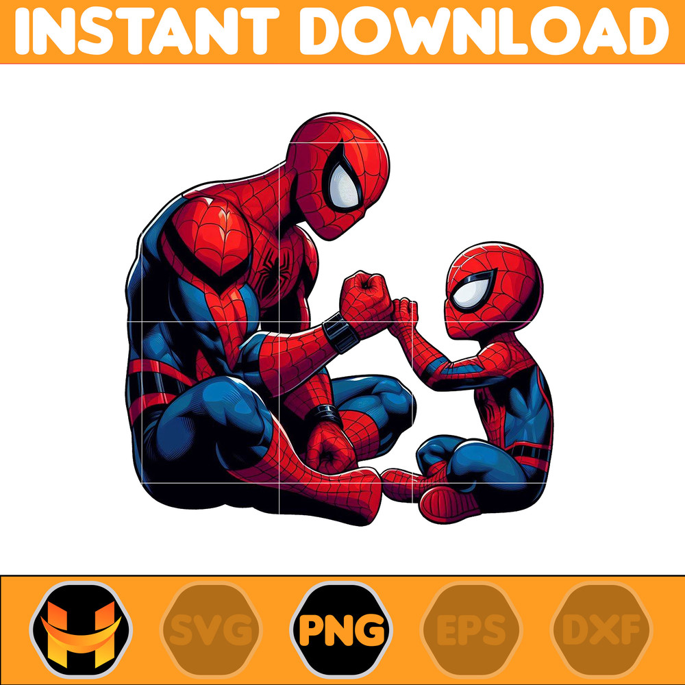 Spider Man Dad And Son Png, Super Hero Dad And Son Png, Father's Day 2024 Png, Father's Day Png Sublimation, Clipart, Instant Download (2).jpg