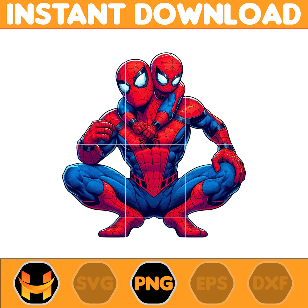 Spider Man Dad And Son Png, Super Hero Dad And Son Png, Father's Day 2024 Png, Father's Day Png Sublimation, Clipart, Instant Download (7).jpg