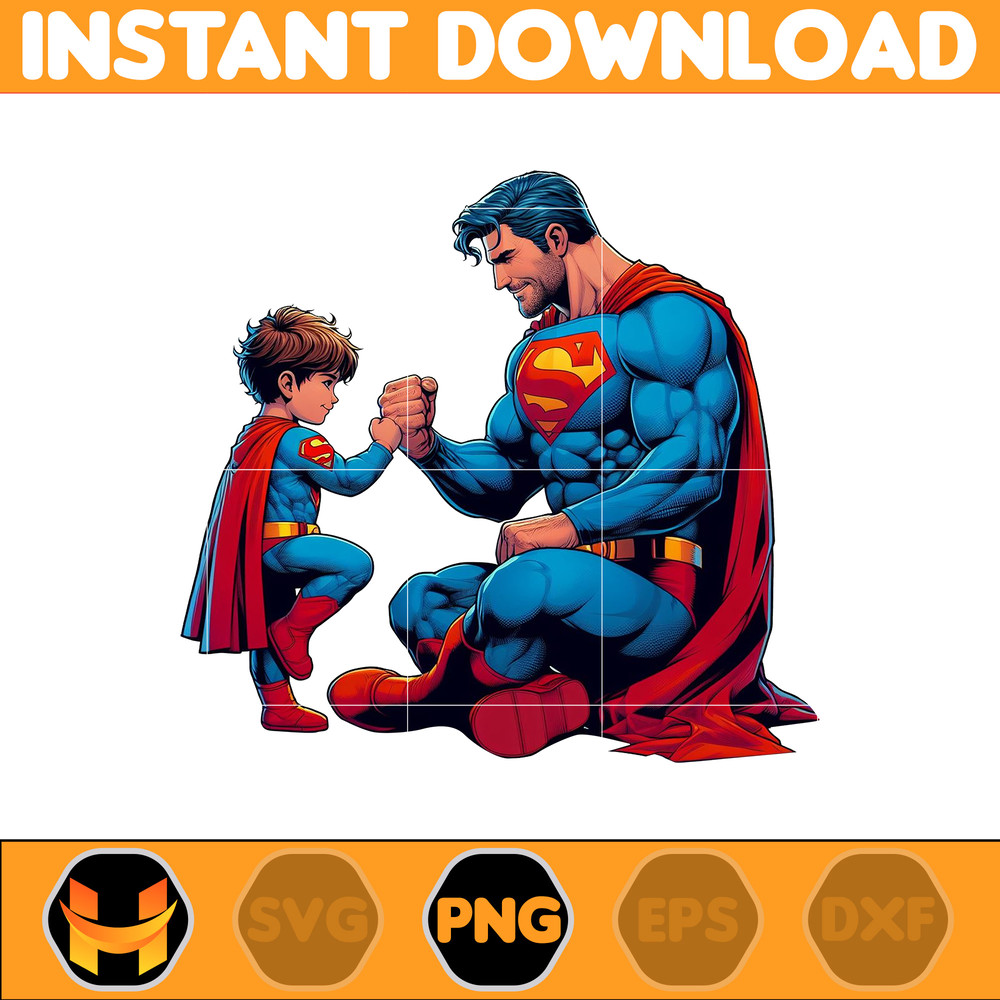 Super Man Dad And Son Png, Super Hero Dad And Son Png, Father's Day 2024 Png, Father's Day Png Sublimation, Clipart, Instant Download (1).jpg