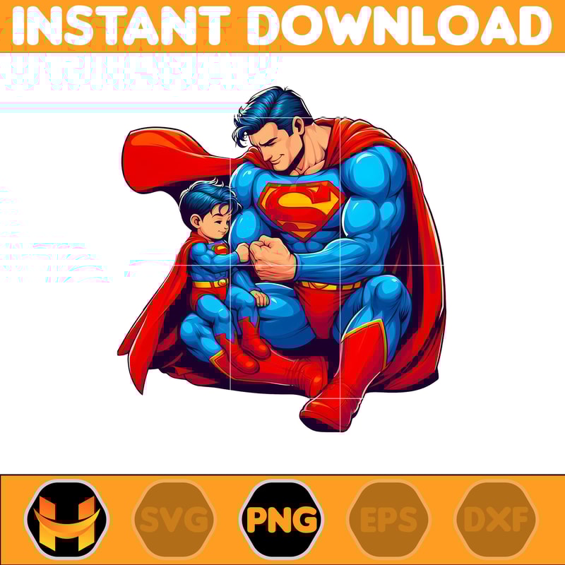 Super Man Dad And Son Png, Super Hero Dad And Son Png, Father's Day 2024 Png, Father's Day Png Sublimation, Clipart, Instant Download (4).jpg