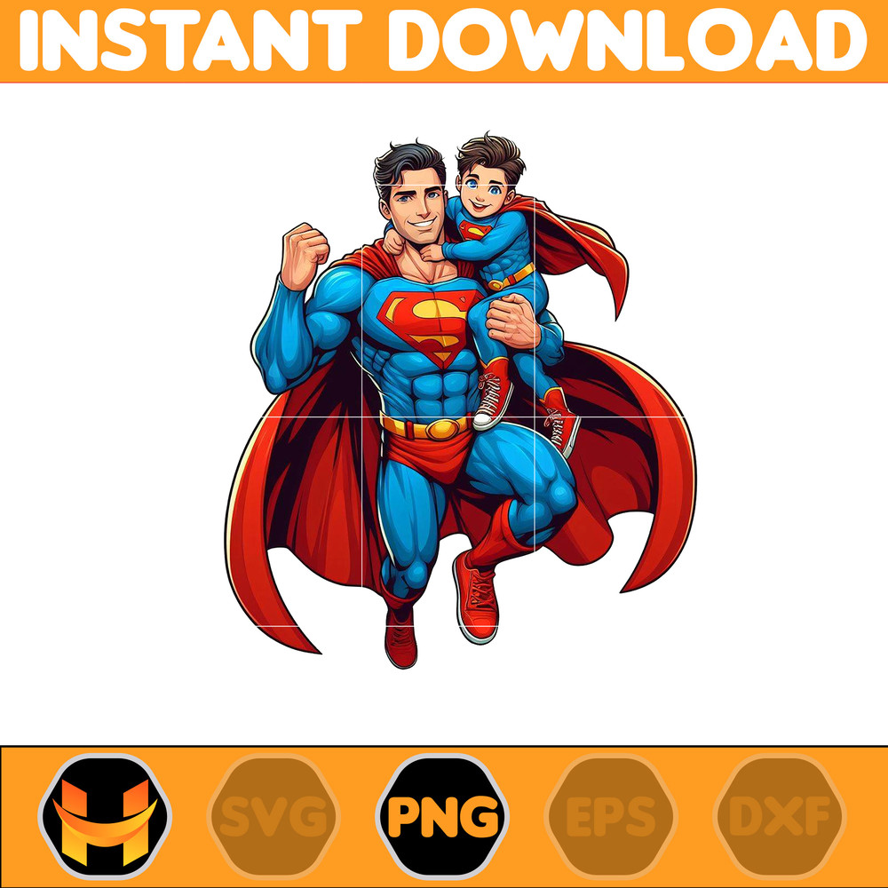Super Man Dad And Son Png, Super Hero Dad And Son Png, Father's Day 2024 Png, Father's Day Png Sublimation, Clipart, Instant Download (7).jpg