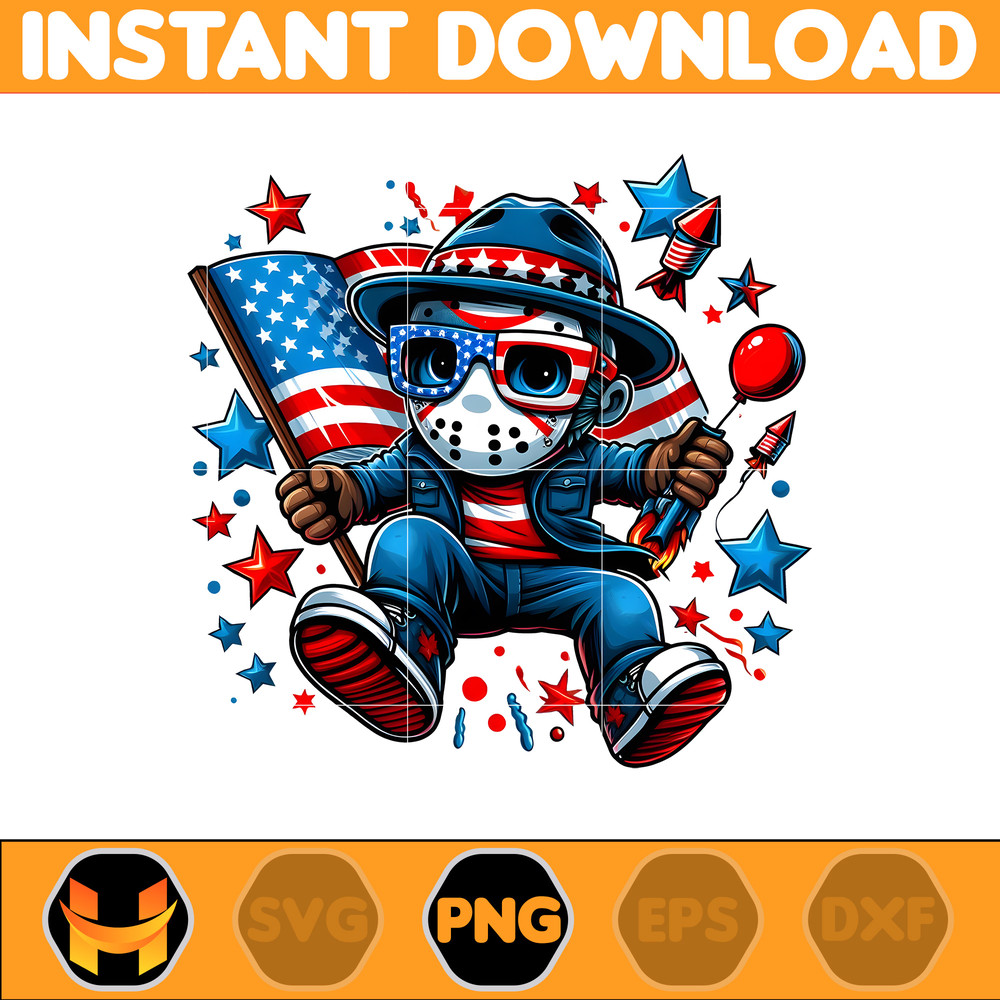 Jason America Png, Funny Cartoon Fourth Of July Png, Cartoon Independence Day Png, 4th Of July Png, 4th of July Sublimation, America Png.jpg