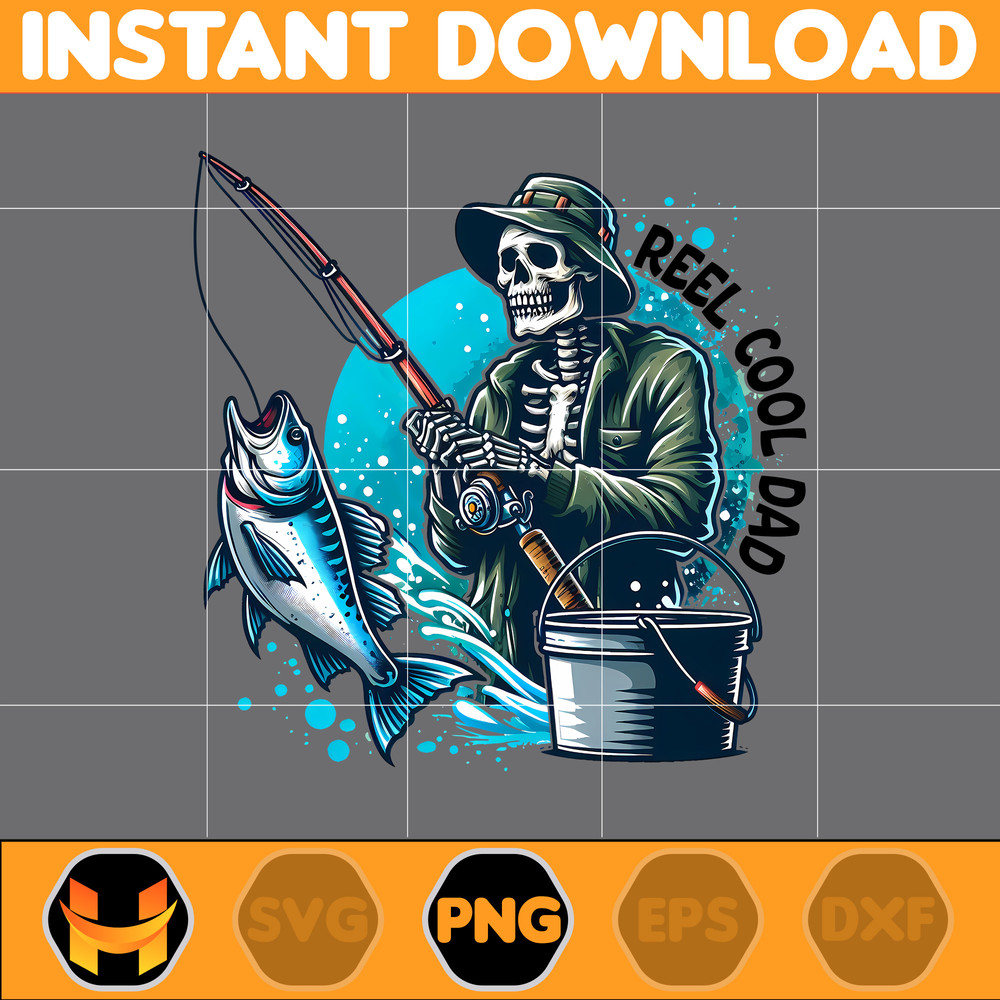 Reel Cool Dad Png, Skeleton Dad Png, Beer Dad Bod Png, Funny Skeleton Doing Dad Shit, Trendy Father's Day Png, Instant Download.jpg