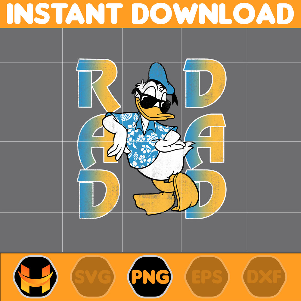 Donal Duck Rad Dad Png, Cartoon Rad Dad Png, Father's Day Png, Mouse and Honey Bear Png, Dad Life Png, Dad Design.jpg