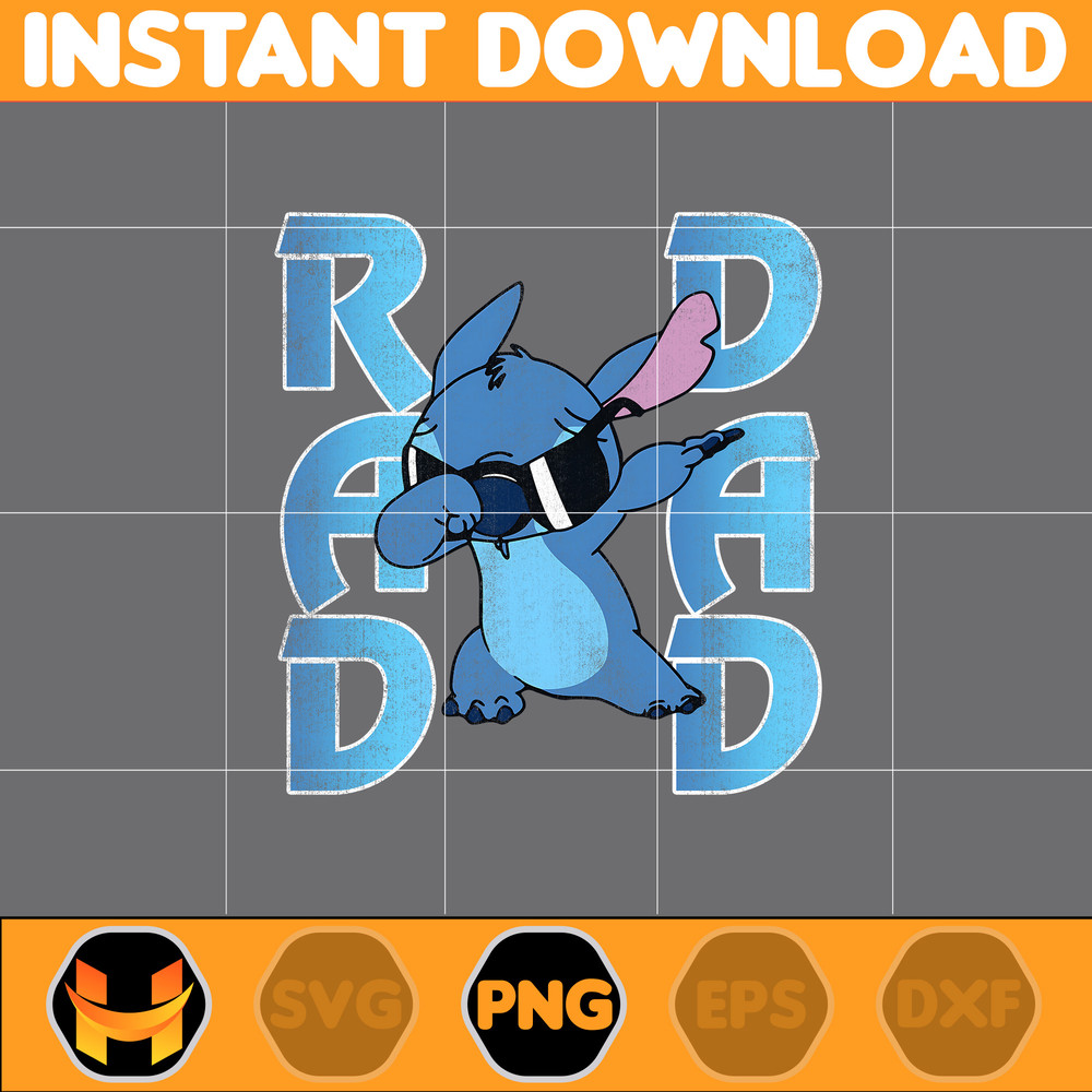 Stitch Rad Dad Png, Cartoon Rad Dad Png, Father's Day Png, Mouse and Honey Bear Png, Dad Life Png, Dad Design.jpg