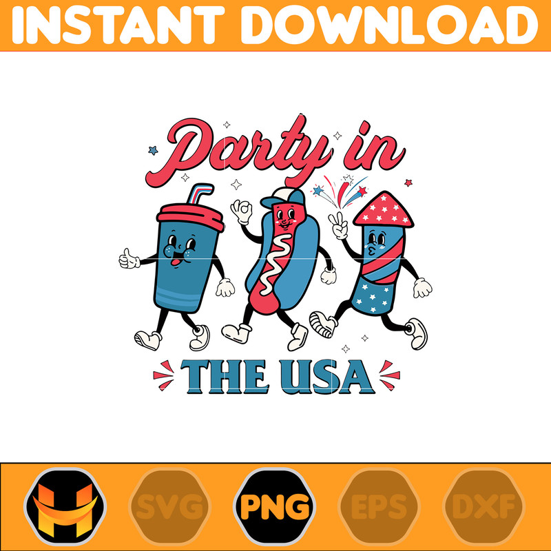 Party In The Usa Png, 4th Of July Png, Patriotic Png, Independence Day Png, Fourth Of July Png, Freedom Png, Sublimation.jpg