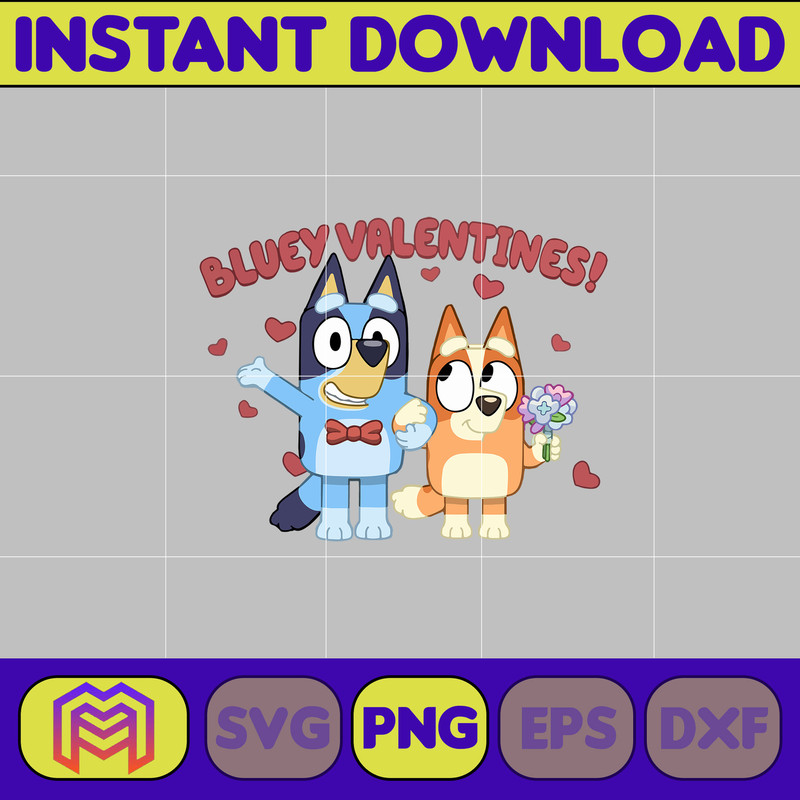 Bluey And Bingo Couple Png, Bluey Valentines Day Png, Blue Dogs Valentine'S Day, Happy Valentine'S Day Png (1).jpg
