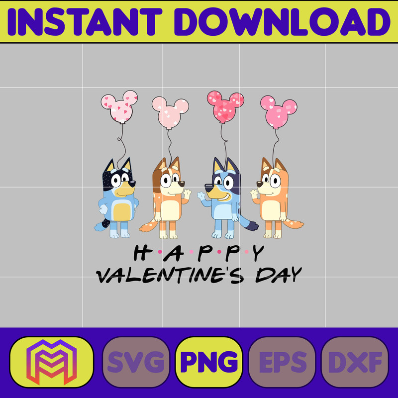 Bluey And Bingo Couple Png, Bluey Valentines Day Png, Blue Dogs Valentine'S Day, Happy Valentine'S Day Png (5).jpg