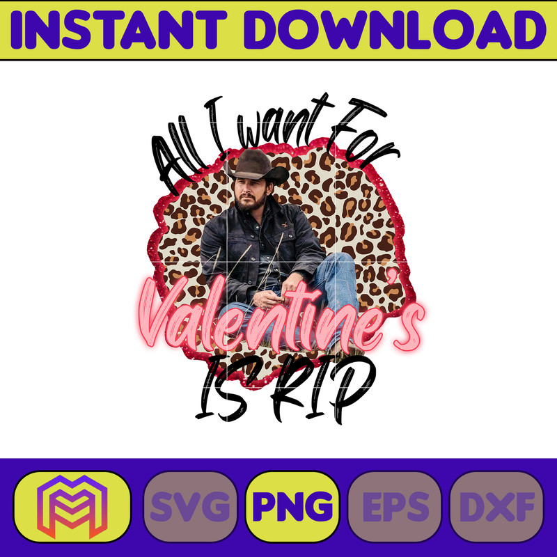 Yellowstone Valentines Sublimation Design, Western Valentine Png, Valentine's Day Png, Instant Dowload (18).jpg