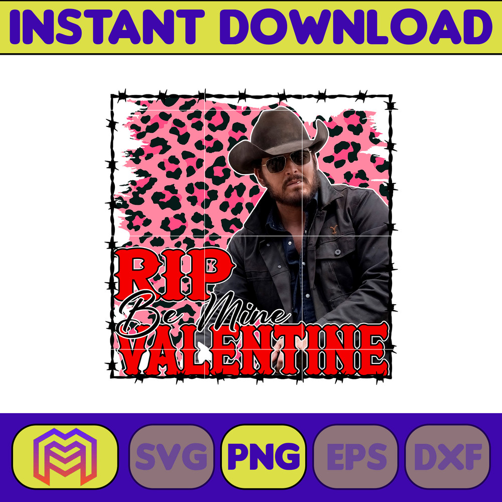 Yellowstone Valentines Sublimation Design, Western Valentine Png, Valentine's Day Png, Instant Dowload (21).jpg