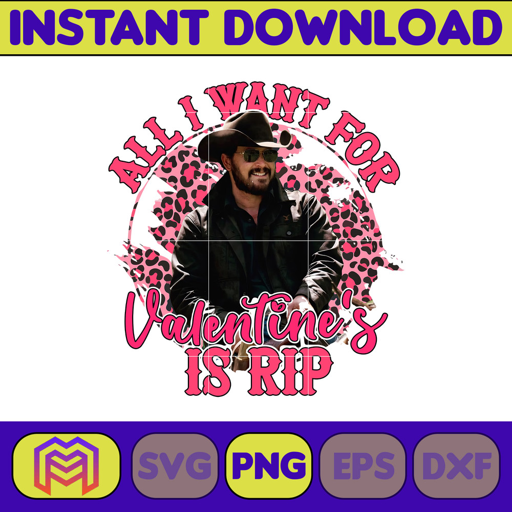 Yellowstone Valentines Sublimation Design, Western Valentine Png, Valentine's Day Png, Instant Dowload (27).jpg