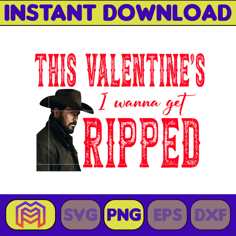 Yellowstone Valentines Sublimation Design, Western Valentine Png, Valentine's Day Png, Instant Dowload (28).jpg