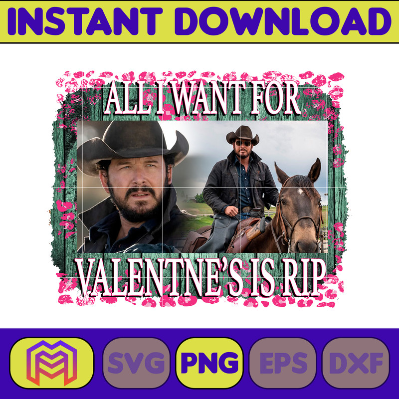 Yellowstone Valentines Sublimation Design, Western Valentine Png, Valentine's Day Png, Instant Dowload (4).jpg