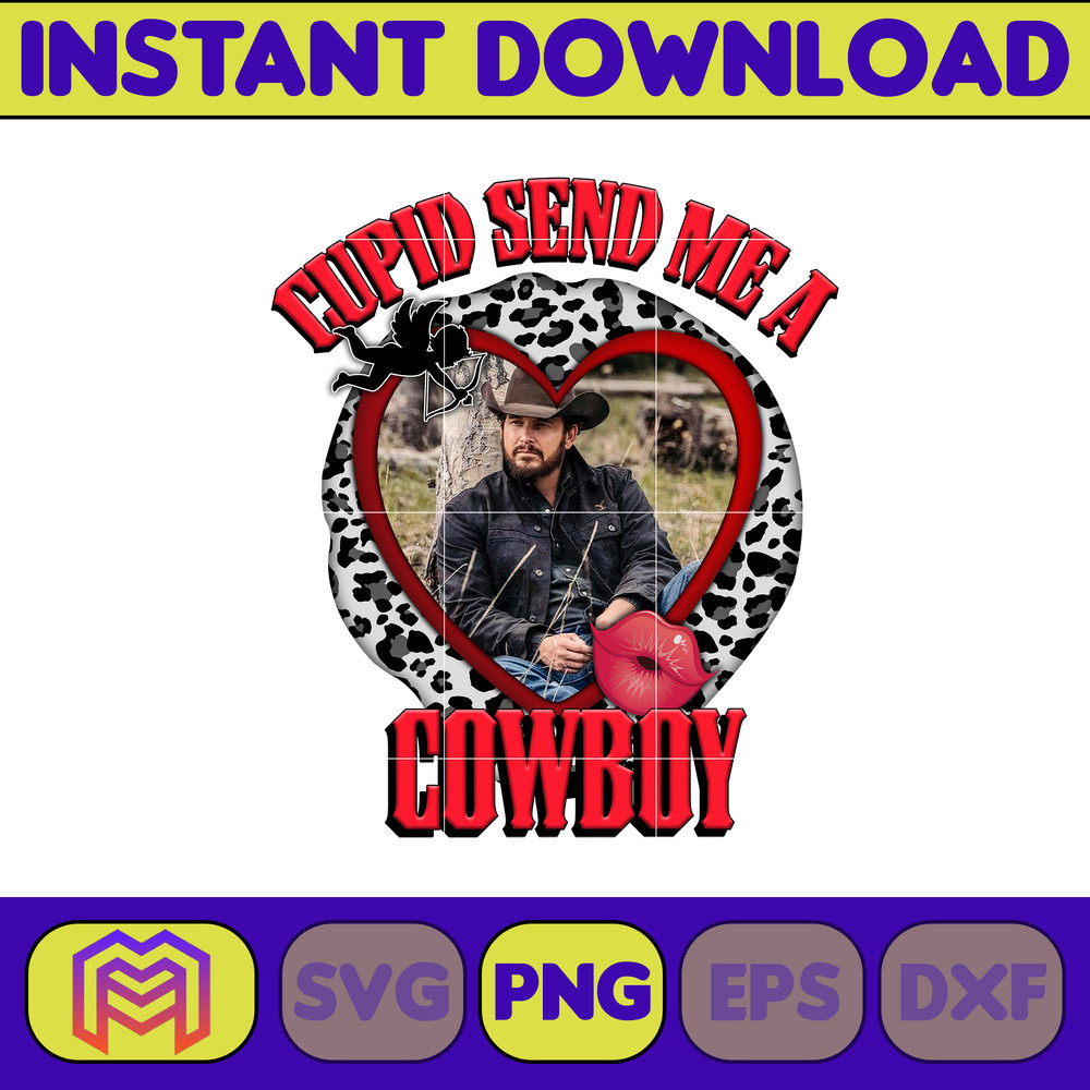 Yellowstone Valentines Sublimation Design, Western Valentine Png, Valentine's Day Png, Instant Dowload (5).jpg