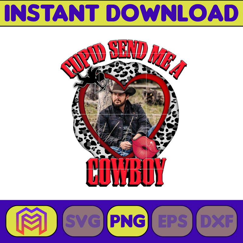 Yellowstone Valentines Sublimation Design, Western Valentine Png, Valentine's Day Png, Instant Dowload (5).jpg