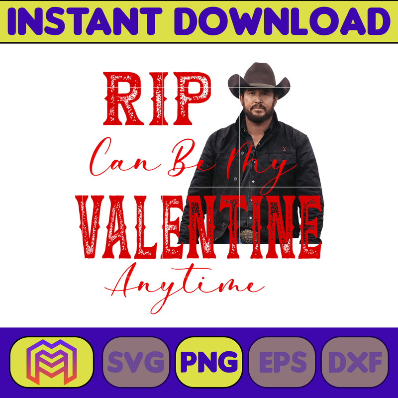 Yellowstone Valentines Sublimation Design, Western Valentine Png, Valentine's Day Png, Instant Dowload (8).jpg