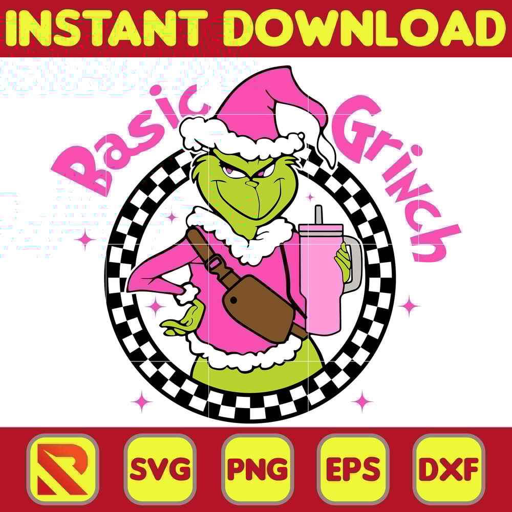 Retro Pink Grinch Svg, Retro Christmas Svg, Grinch Svg, Grinch Png, Christmas Png, Pink Christmas Svg (15).jpg