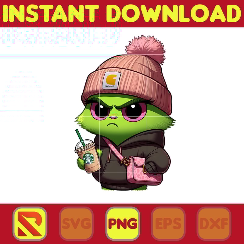 Grinch bougie Hoodie Png, Colorful Boujee Png, Christmas Trending 2023 Png, Instant Download (1).jpg