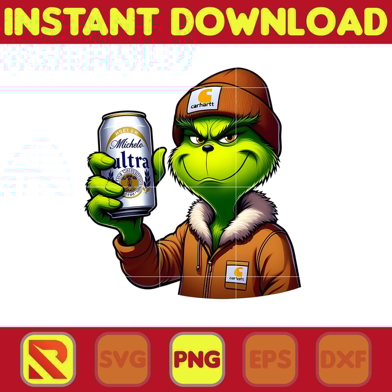 Dad Grinch Drinking Beer Digital File, Sublimation Grinch Files, Grinch Drinking Beer Png (11).jpg