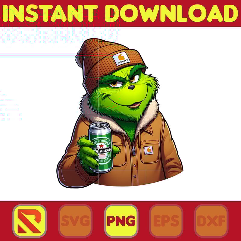 Dad Grinch Drinking Beer Digital File, Sublimation Grinch Files, Grinch Drinking Beer Png (13).jpg