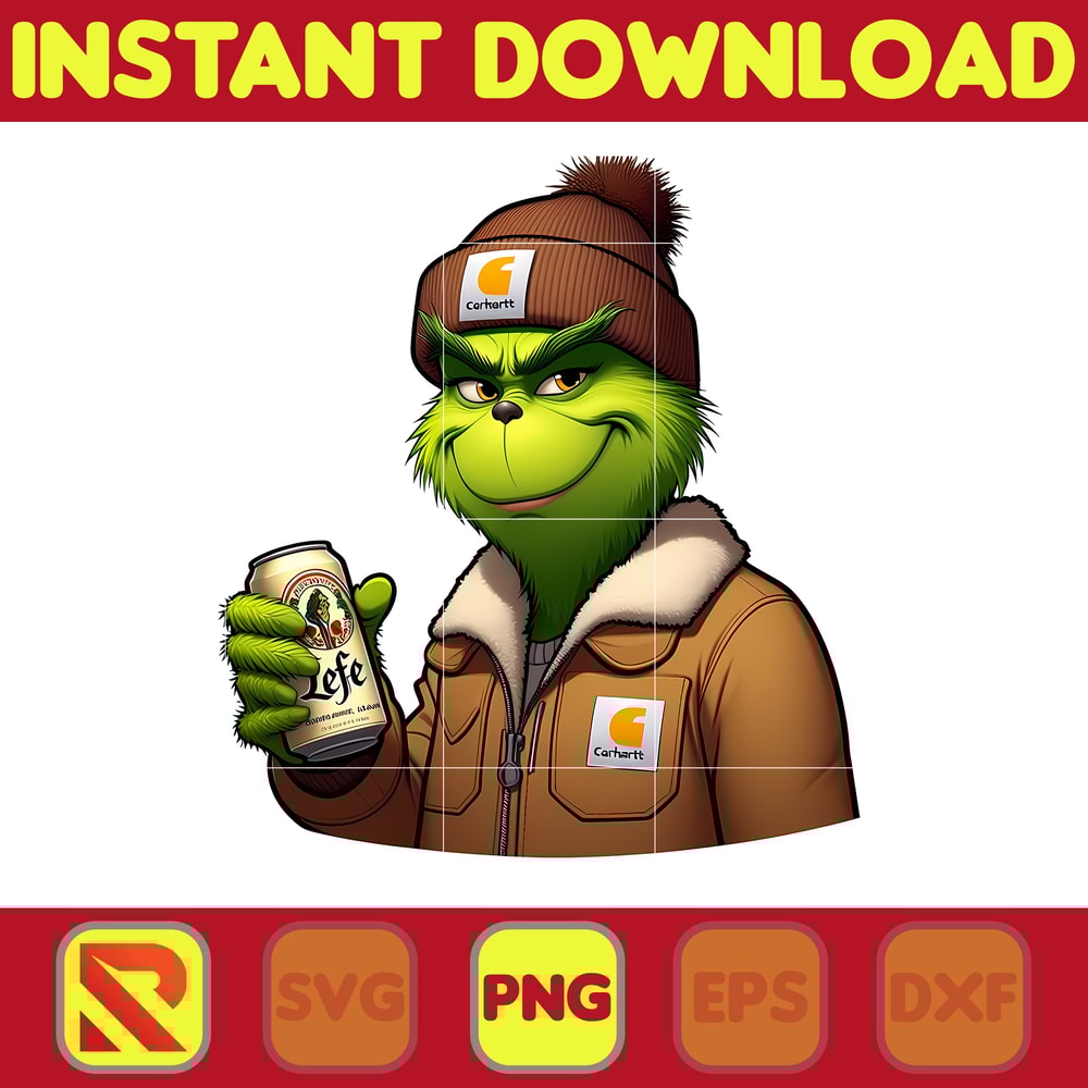 Dad Grinch Drinking Beer Digital File, Sublimation Grinch Files, Grinch Drinking Beer Png (14).jpg
