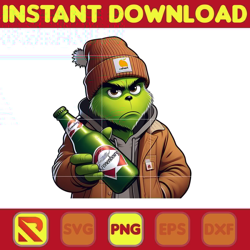 Dad Grinch Drinking Beer Digital File, Sublimation Grinch Files, Grinch Drinking Beer Png (5).jpg
