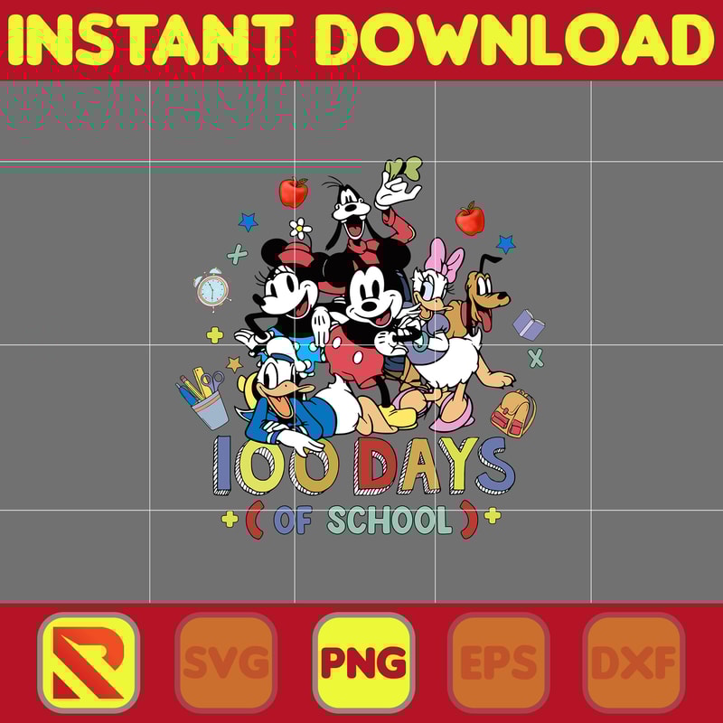 Big 100 Days Of School Png, Mouse and Friend, 100th Day of School Png, Back To School, Toy 100 Days Pop, Woody Png (11).jpg