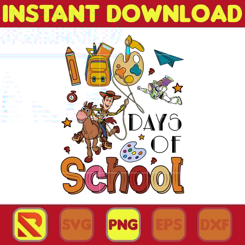 Big 100 Days Of School Png, Mouse and Friend, 100th Day of School Png, Back To School, Toy 100 Days Pop, Woody Png (22).jpg