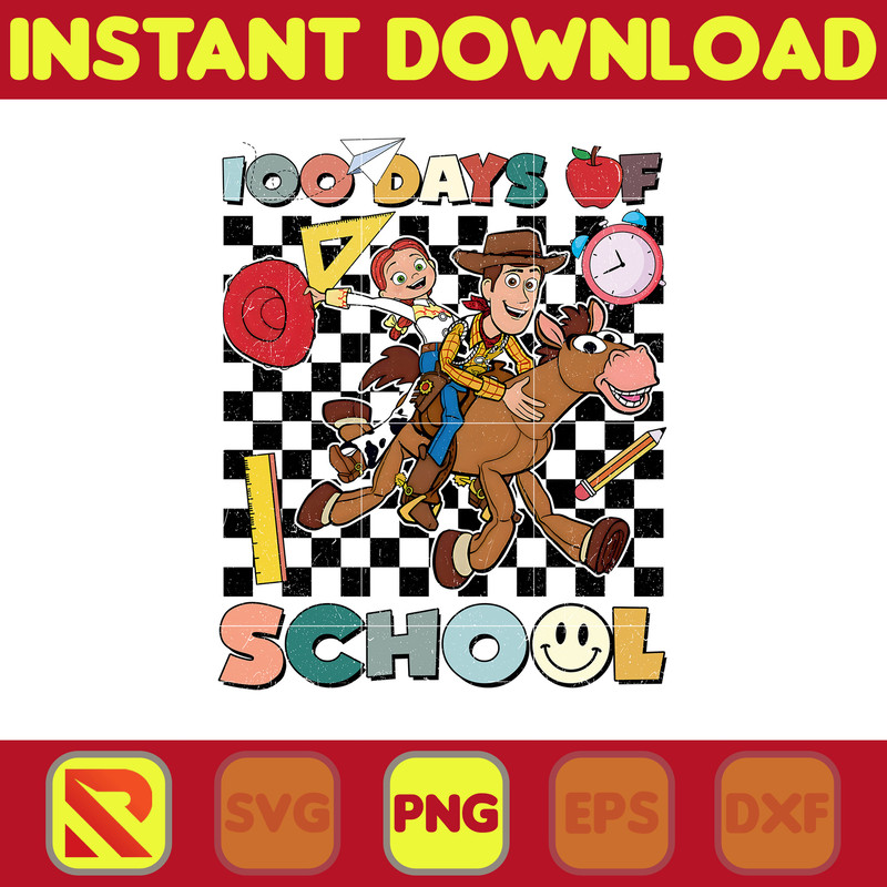 Big 100 Days Of School Png, Mouse and Friend, 100th Day of School Png, Back To School, Toy 100 Days Pop, Woody Png (126).jpg