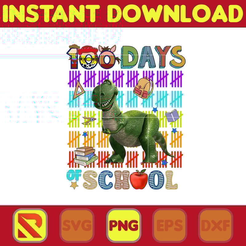 Big 100 Days Of School Png, Mouse and Friend, 100th Day of School Png, Back To School, Toy 100 Days Pop, Woody Png (153).jpg