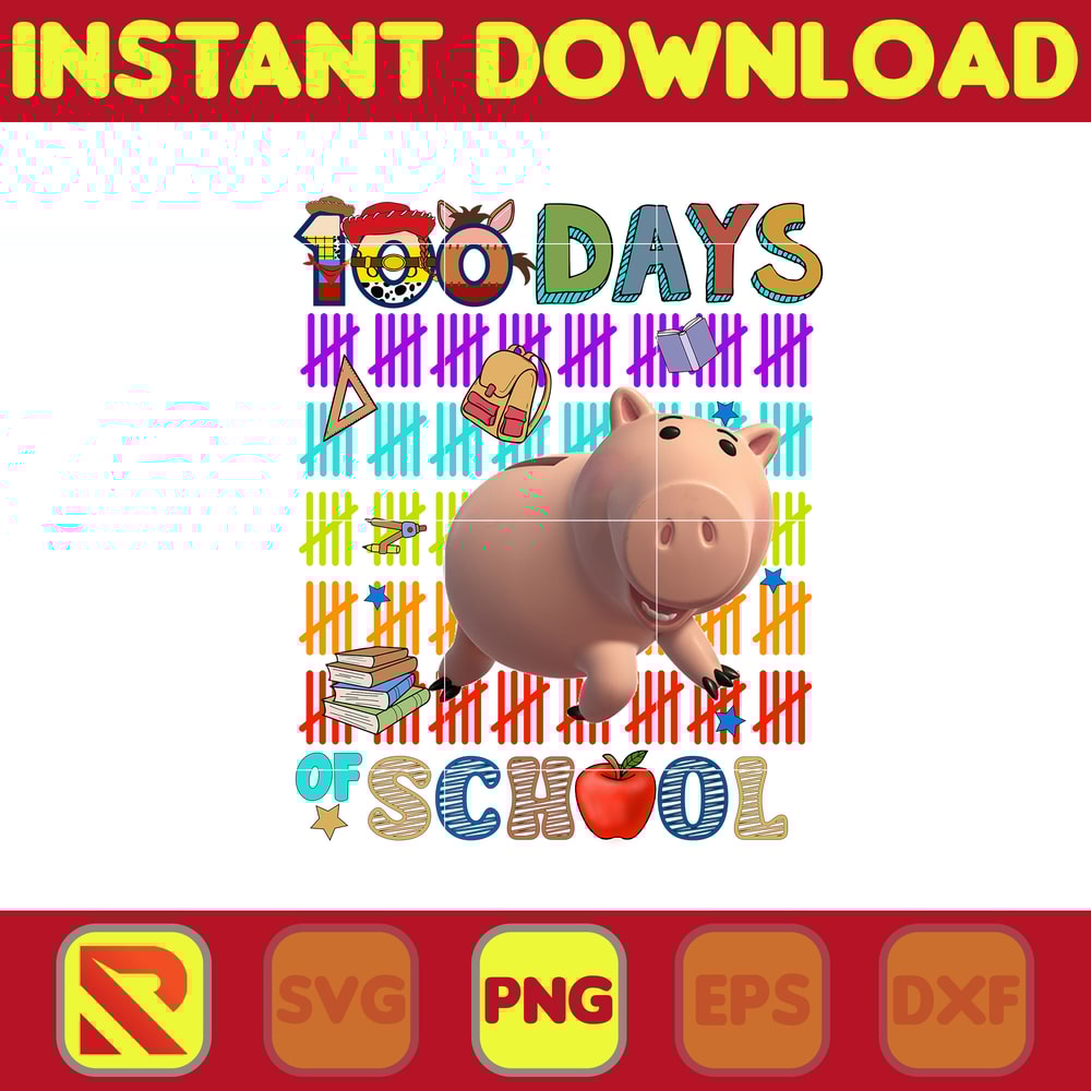Big 100 Days Of School Png, Mouse and Friend, 100th Day of School Png, Back To School, Toy 100 Days Pop, Woody Png (156).jpg