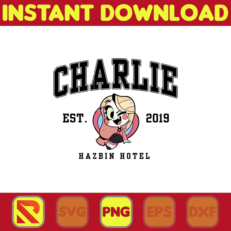 Charlie Est.2019 Png, Hazbin Hotel Png, Hazbin Hotel Cartoon Png, Helluva Boss Png, Combo Hazbin Hotel Png, Instant Download.jpg