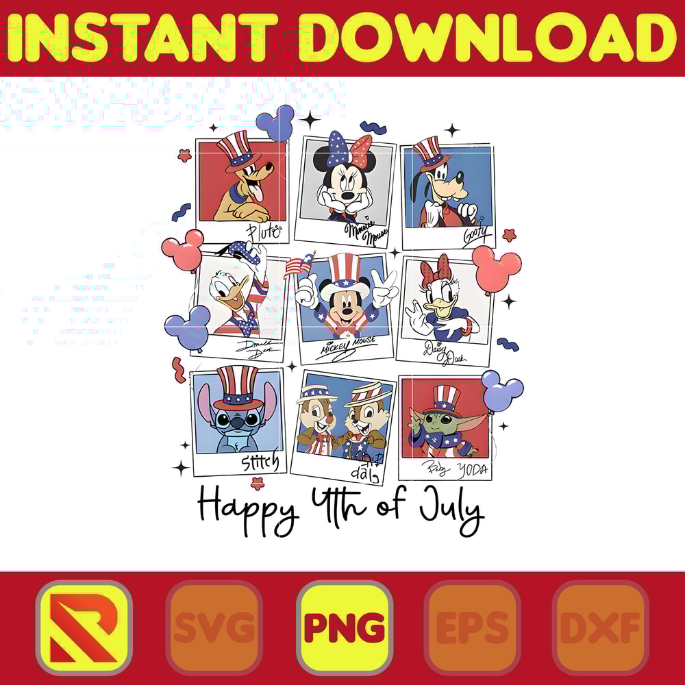 Cartoon Happy 4th Of July Png, Sublimation Png, Fourth of July Png, American Flag Png, Independence Day Png, USA Sublimation Design.jpg