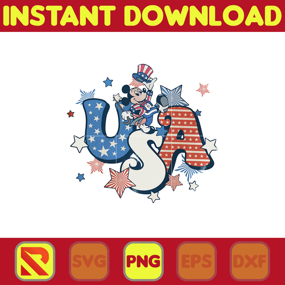 Retro USA Mickey 4th Of July Png, Mouse And Friends Png, Independence Day Mouses Png, Happy 4th Of July Png, 4th Of July Mickey Png.jpg