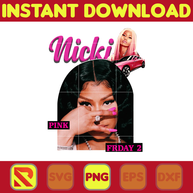 Vintage Nicki Minaj Voiture Rose Png, Nicki Minaj Png, Pink Friday 2 Tour, Nicki Minaj Tour 2024 File, Nicki Minaj Design.jpg