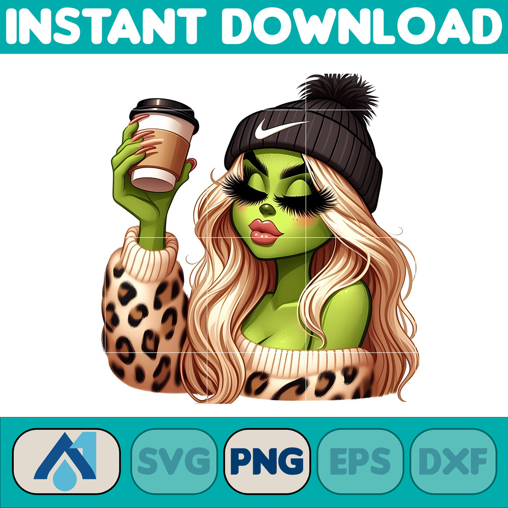 Nike Grinch Leopard Sexy Png, Christmas Green Mean Girl, Logo Png, Cheetah, Starbuk Coffee Frappe Cup Png (1).jpg