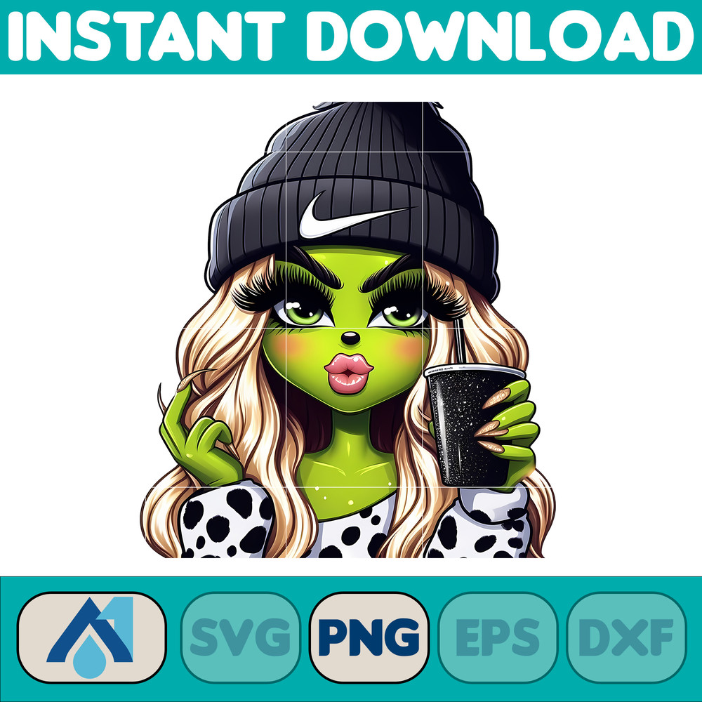 Nike Grinch Leopard Sexy Png, Christmas Green Mean Girl, Logo Png, Cheetah, Starbuk Coffee Frappe Cup Png (16).jpg