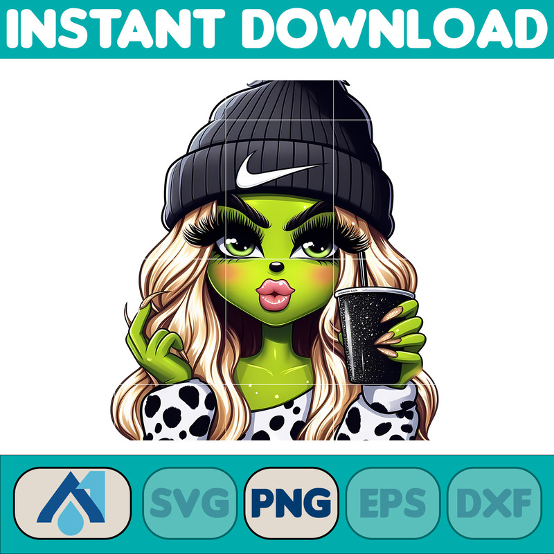 Nike Grinch Leopard Sexy Png, Christmas Green Mean Girl, Logo Png, Cheetah, Starbuk Coffee Frappe Cup Png (16).jpg