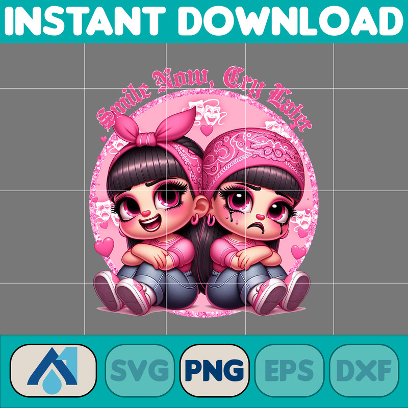 10 Chicano Valentine Chola Couple Png, Pink Chicana Valentine Design, Spanish Valentine Png (9).jpg