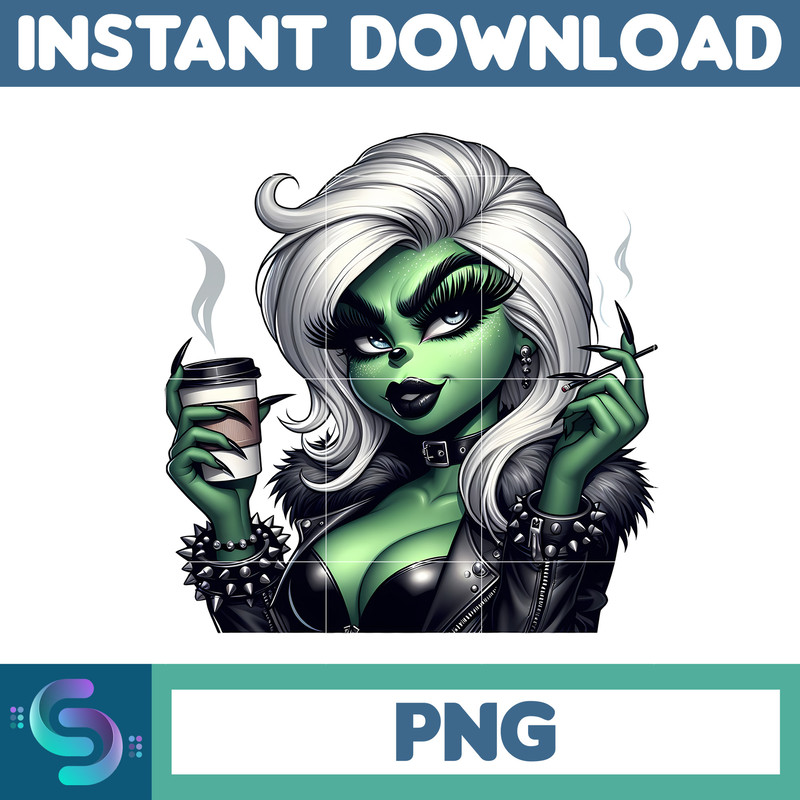 Boujee Black Girl Christmas Green Mean Girl Png Clipart, Christmas Afro Woman Clipart. Merry Grinchmas, Holiday Vibes, Pink Wine Png (11).jpg