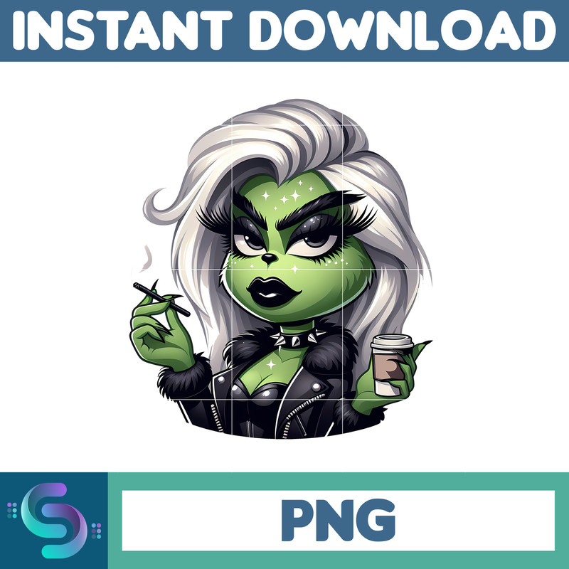 Boujee Black Girl Christmas Green Mean Girl Png Clipart, Christmas Afro Woman Clipart. Merry Grinchmas, Holiday Vibes, Pink Wine Png (19).jpg