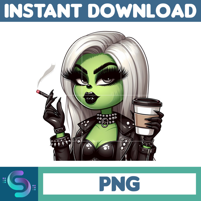 Boujee Black Girl Christmas Green Mean Girl Png Clipart, Christmas Afro Woman Clipart. Merry Grinchmas, Holiday Vibes, Pink Wine Png (2).jpg