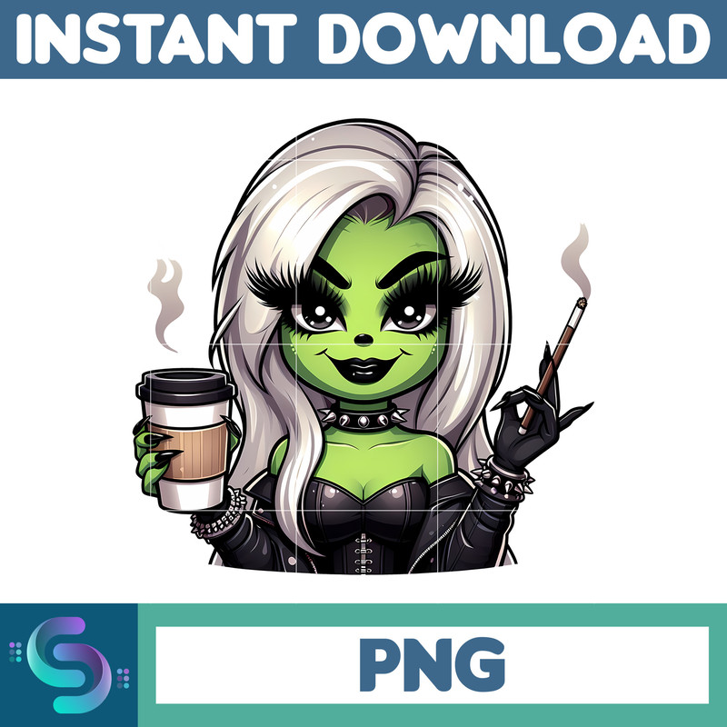 Boujee Black Girl Christmas Green Mean Girl Png Clipart, Christmas Afro Woman Clipart. Merry Grinchmas, Holiday Vibes, Pink Wine Png (5).jpg