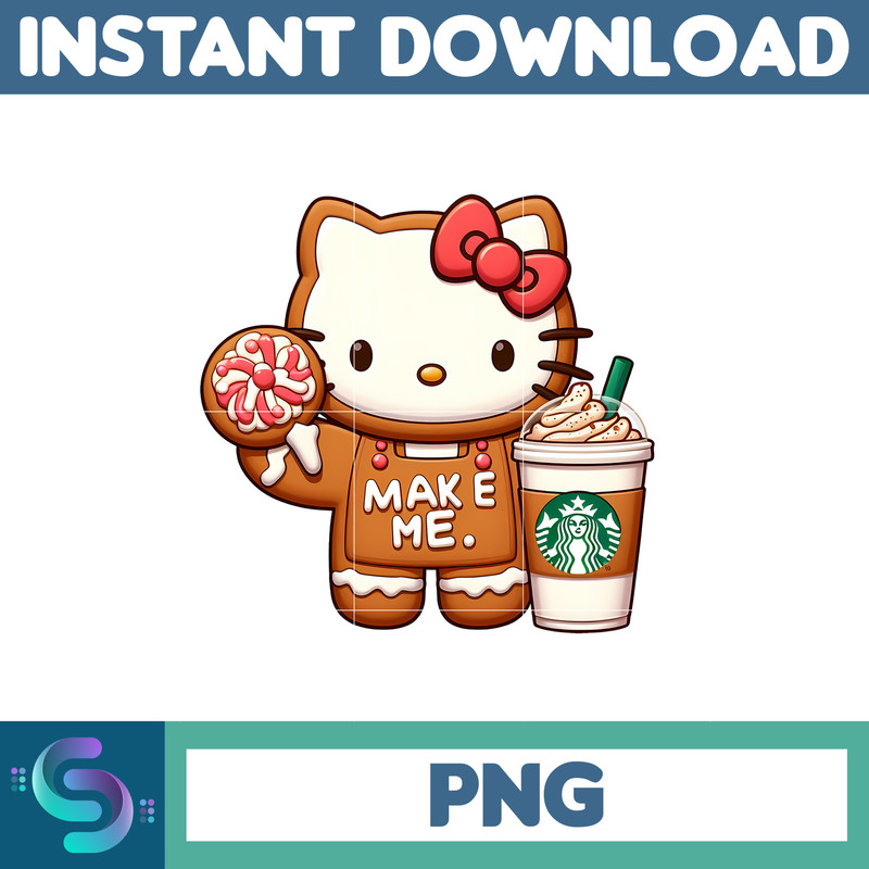 Christmas Png, Gingerbread Kawaii Kitty PNG, Gingerbread Kitty Clipart (10).jpg