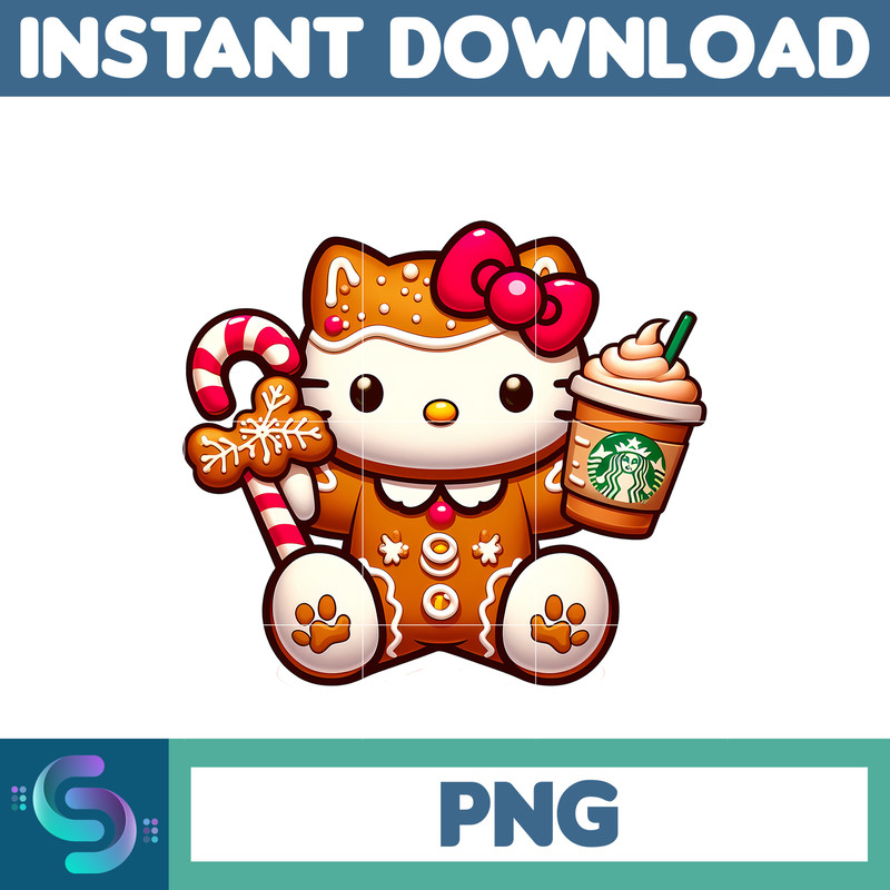 Christmas Png, Gingerbread Kawaii Kitty PNG, Gingerbread Kitty Clipart (21).jpg